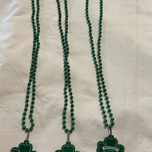 Green Beaded Shamrock Necklaces